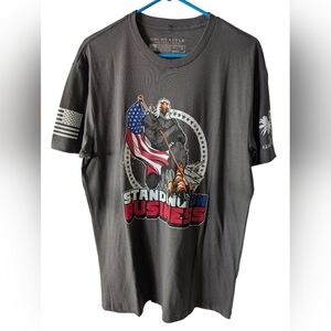 Grunt Style Gray Graphic T-Shirt for Men L